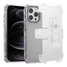 For iPhone 12 Pro Max Frosted PC+TPU Phone Case with Back Clip(Transparent Black) - 1
