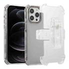 For iPhone 12 Pro Frosted PC+TPU Phone Case with Back Clip(Transparent Black) - 1