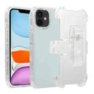 For iPhone 11 Frosted PC+TPU Phone Case with Back Clip(White) - 1