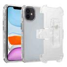 For iPhone 11 Frosted PC+TPU Phone Case with Back Clip(Transparent Black) - 1