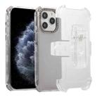 For iPhone 11 Pro Frosted PC+TPU Phone Case with Back Clip(Transparent Black) - 1