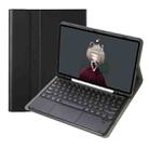 For Samsung Galaxy Tab S10 FE / S9 FE / S9 Candy Color TPU Round Keycap Touch Bluetooth Keyboard Leather Case(Black) - 1