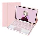 For Samsung Galaxy Tab S9 FE Candy Color TPU Round Keycap Touch Bluetooth Keyboard Leather Case(Pink) - 1