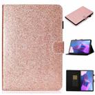 For Lenovo Tab P11 Gen2 /Xiaoxin Pad Plus 2023 Varnish Glitter Powder Smart Leather Tablet Case(Rose Gold) - 1