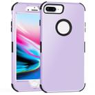 For iPhone 7 / 8 Plus 3 in 1 All-inclusive Shockproof Airbag Silicone + PC Case(Purple) - 1