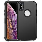For iPhone XS Max 3 in 1 All-inclusive Shockproof Airbag Silicone + PC Case(Black) - 1