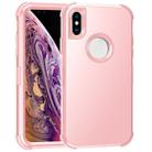 For iPhone XS Max 3 in 1 All-inclusive Shockproof Airbag Silicone + PC Case(Rose Gold) - 1