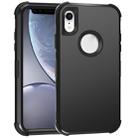 For iPhone XR 3 in 1 All-inclusive Shockproof Airbag Silicone + PC Case(Black) - 1