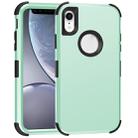 For iPhone XR 3 in 1 All-inclusive Shockproof Airbag Silicone + PC Case(Green) - 1