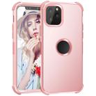 For iPhone 11 Pro 3 in 1 All-inclusive Shockproof Airbag Silicone + PC Case(Rose Gold) - 1