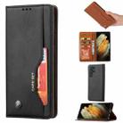 For Samsung Galaxy S24 Ultra 5G Knead Skin Texture Flip Leather Phone Case(Black) - 1