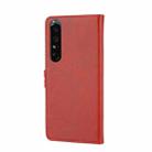 For Sony Xperia 5 VI Embossed Happy Cat Pattern Flip Leather Phone Case(Red) - 3