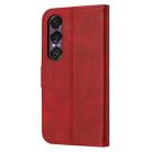 For Sony Xperia 1 VII Embossed Happy Cat Pattern Flip Leather Phone Case(Red) - 3