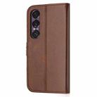 For Sony Xperia 1 VII Embossed Happy Cat Pattern Flip Leather Phone Case(Brown) - 3