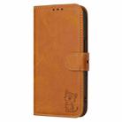 For Sony Xperia 1 VII Embossed Happy Cat Pattern Flip Leather Phone Case(Yellow) - 2