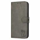 For Sony Xperia 1 VII Embossed Happy Cat Pattern Flip Leather Phone Case(Grey) - 2