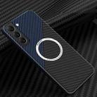 For Samsung Galaxy S24+ 5G Carbon Fiber Texture MagSafe Magnetic Phone Case(Black Blue) - 1