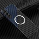 For Samsung Galaxy S24 5G Carbon Fiber Texture MagSafe Magnetic Phone Case(Black Blue) - 1