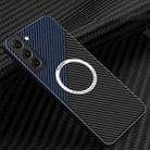 For Samsung Galaxy S25+ 5G Carbon Fiber Texture MagSafe Magnetic Phone Case(Black Blue) - 1