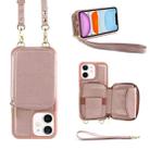 For iPhone 11 Multifunctional Zipper Wallet RFID Phone Leather Case(Rose Gold) - 1