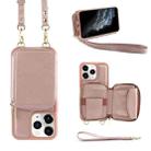 For iPhone 11 Pro Multifunctional Zipper Wallet RFID Phone Leather Case(Rose Gold) - 1