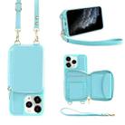 For iPhone 11 Pro Multifunctional Zipper Wallet RFID Phone Leather Case(Mint Green) - 1
