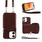 For iPhone 12 Multifunctional Zipper Wallet RFID Phone Leather Case(Wine Red) - 1