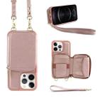 For iPhone 12 Pro Multifunctional Zipper Wallet RFID Phone Leather Case(Rose Gold) - 1