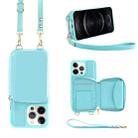 For iPhone 12 Pro Multifunctional Zipper Wallet RFID Phone Leather Case(Mint Green) - 1