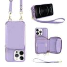 For iPhone 12 Pro Max Multifunctional Zipper Wallet RFID Phone Leather Case(Purple) - 1