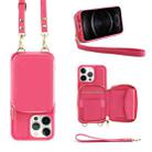 For iPhone 12 Pro Max Multifunctional Zipper Wallet RFID Phone Leather Case(Rose Red) - 1