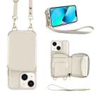 For iPhone 13 Multifunctional Zipper Wallet RFID Phone Leather Case(White) - 1