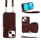 For iPhone 13 Multifunctional Zipper Wallet RFID Phone Leather Case(Wine Red) - 1