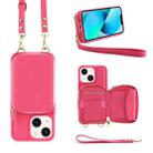 For iPhone 13 Multifunctional Zipper Wallet RFID Phone Leather Case(Rose Red) - 1