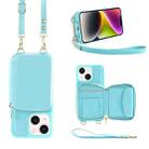 For iPhone 14 Plus Multifunctional Zipper Wallet RFID Phone Leather Case(Mint Green) - 1