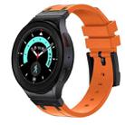 For Samsung Galaxy watch 4 / 5 / 6 AP Series Liquid Silicone Watch Band(Black Orange) - 1