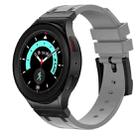 For Samsung Galaxy Watch 4 / 5 / 6 AP Series Liquid Silicone Watch Band(Black Grey) - 1