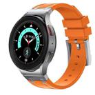 For Samsung Galaxy watch 4 / 5 / 6 AP Series Liquid Silicone Watch Band(Silver Orange) - 1
