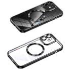 For iPhone 11 MagSafe CD Texture Metal Lens Frame Full Coverage Phone Case(Black) - 1