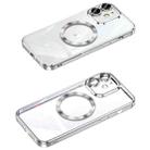 For iPhone 11 MagSafe CD Texture Metal Lens Frame Full Coverage Phone Case(Silver) - 1