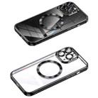 For iPhone 11 Pro Max MagSafe CD Texture Metal Lens Frame Full Coverage Phone Case(Black) - 1