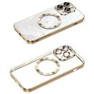 For iPhone 11 Pro Max MagSafe CD Texture Metal Lens Frame Full Coverage Phone Case(Gold) - 1