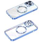 For iPhone 11 Pro Max MagSafe CD Texture Metal Lens Frame Full Coverage Phone Case(Blue) - 1