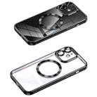 For iPhone 12 MagSafe CD Texture Metal Lens Frame Full Coverage Phone Case(Black) - 1