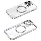 For iPhone 12 Pro MagSafe CD Texture Metal Lens Frame Full Coverage Phone Case(Silver) - 1