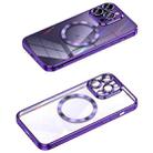 For iPhone 12 Pro Max MagSafe CD Texture Metal Lens Frame Full Coverage Phone Case(Purple) - 1
