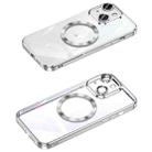 For iPhone 13 MagSafe CD Texture Metal Lens Frame Full Coverage Phone Case(Silver) - 1