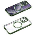For iPhone 13 MagSafe CD Texture Metal Lens Frame Full Coverage Phone Case(Green) - 1