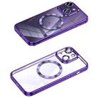 For iPhone 13 MagSafe CD Texture Metal Lens Frame Full Coverage Phone Case(Purple) - 1