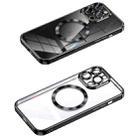 For iPhone 13 Pro MagSafe CD Texture Metal Lens Frame Full Coverage Phone Case(Black) - 1